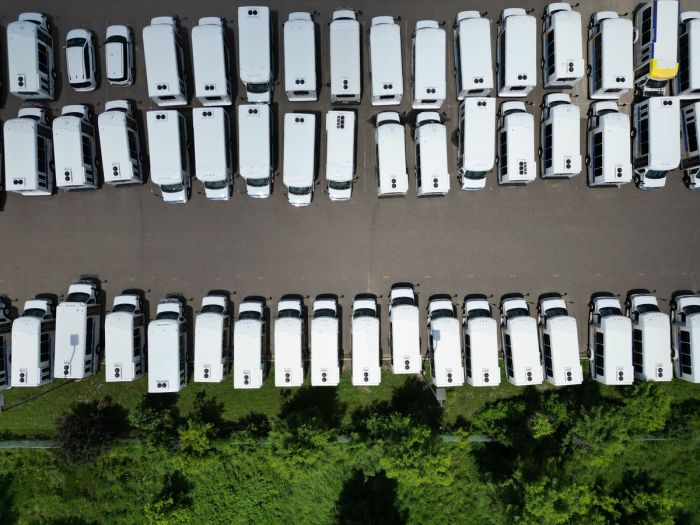 Корпоративный автопарк, вид сверху